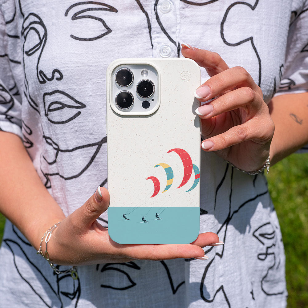 iPhone 16 pro max Hülle - Kite weiß - "Kitesurf" - nachhaltig