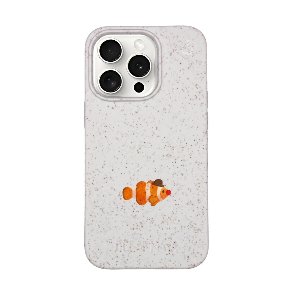 iPhone 15 pro Hülle - Clownfisch weiß - "Mr.Clown-Fish" - nachhaltig