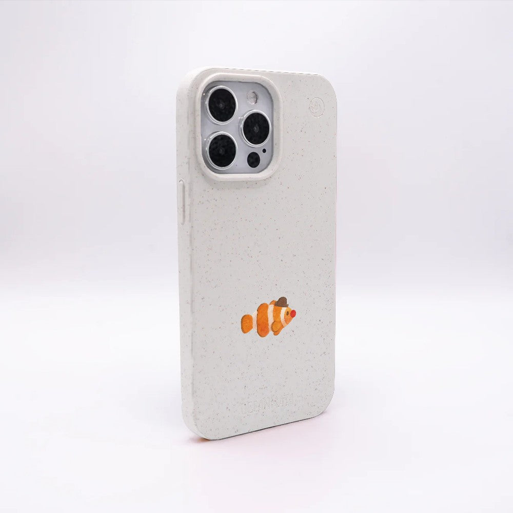 iPhone 16 Hülle - Clownfisch weiß - "Mr.Clown-Fish" - nachhaltig