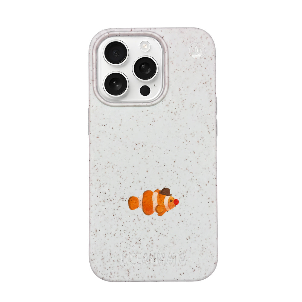 iPhone 16 pro Hülle - Clownfisch weiß - "Mr.Clown-Fish" - nachhaltig