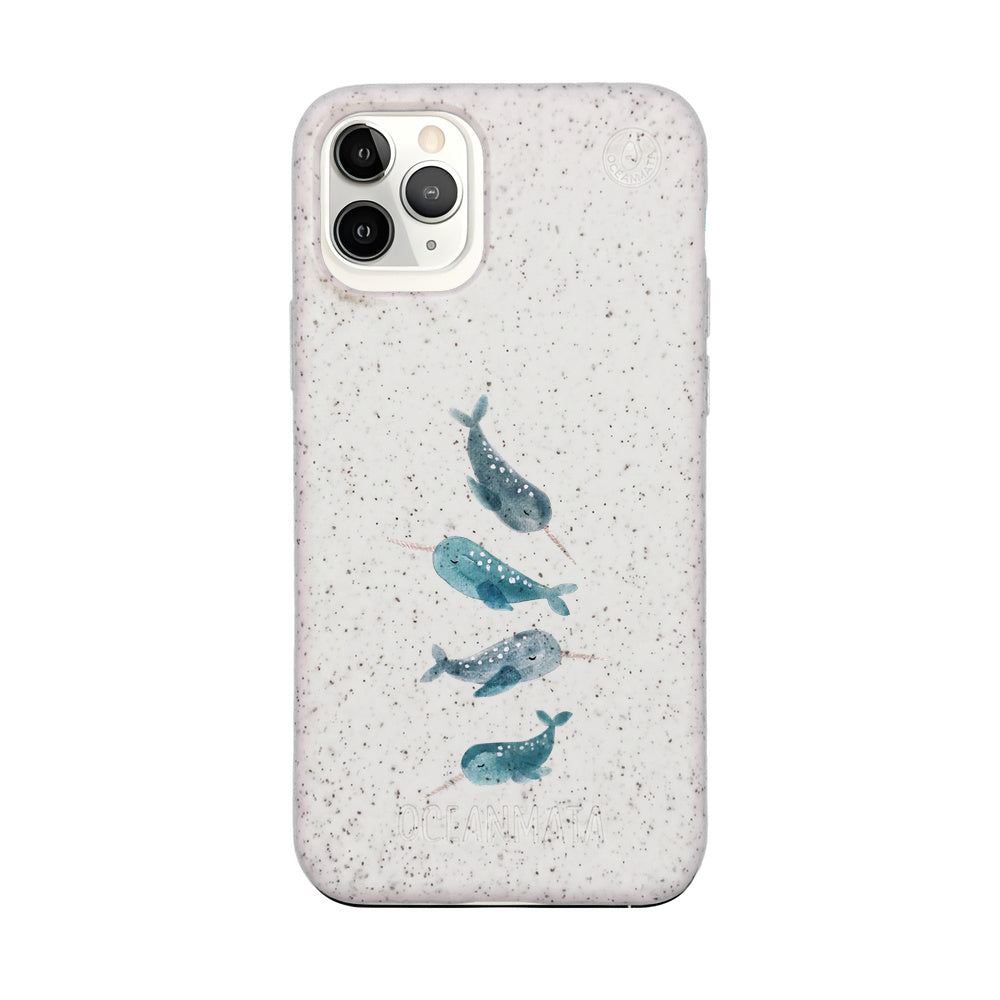 iPhone 11 pro Hülle - Narwal weiß - "Narwhale" - nachhaltig