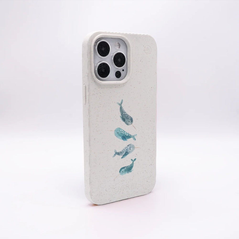 iPhone 13 pro Hülle - Narwal weiß - "Narwhale" - nachhaltig