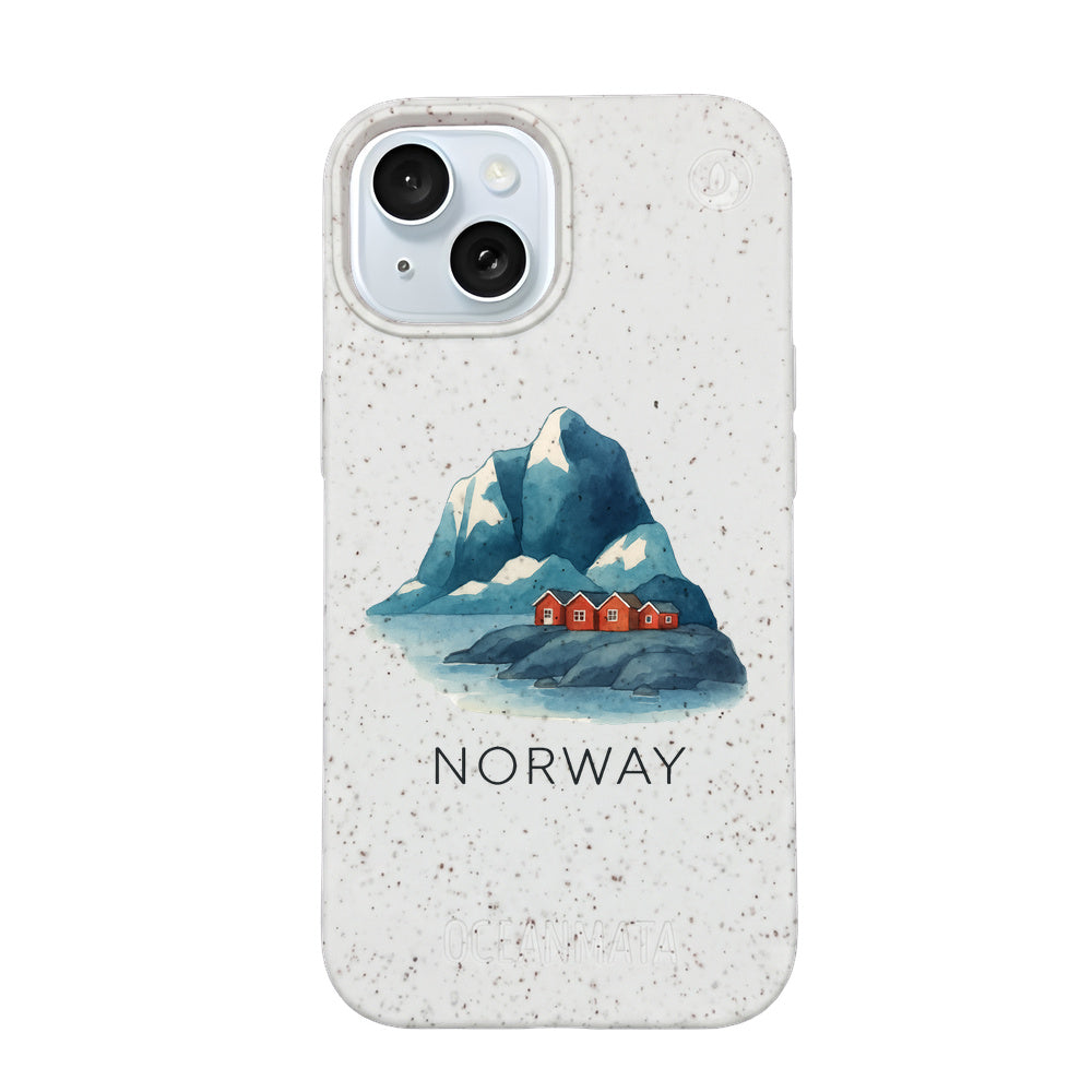 iPhone 15 Hülle - Norwegen weiß - "Norway" - nachhaltig