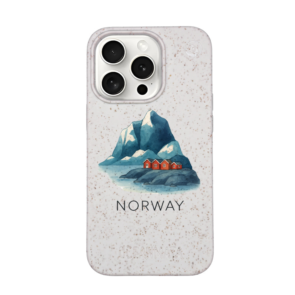 iPhone 15 pro Hülle - Norwegen weiß - "Norway" - nachhaltig