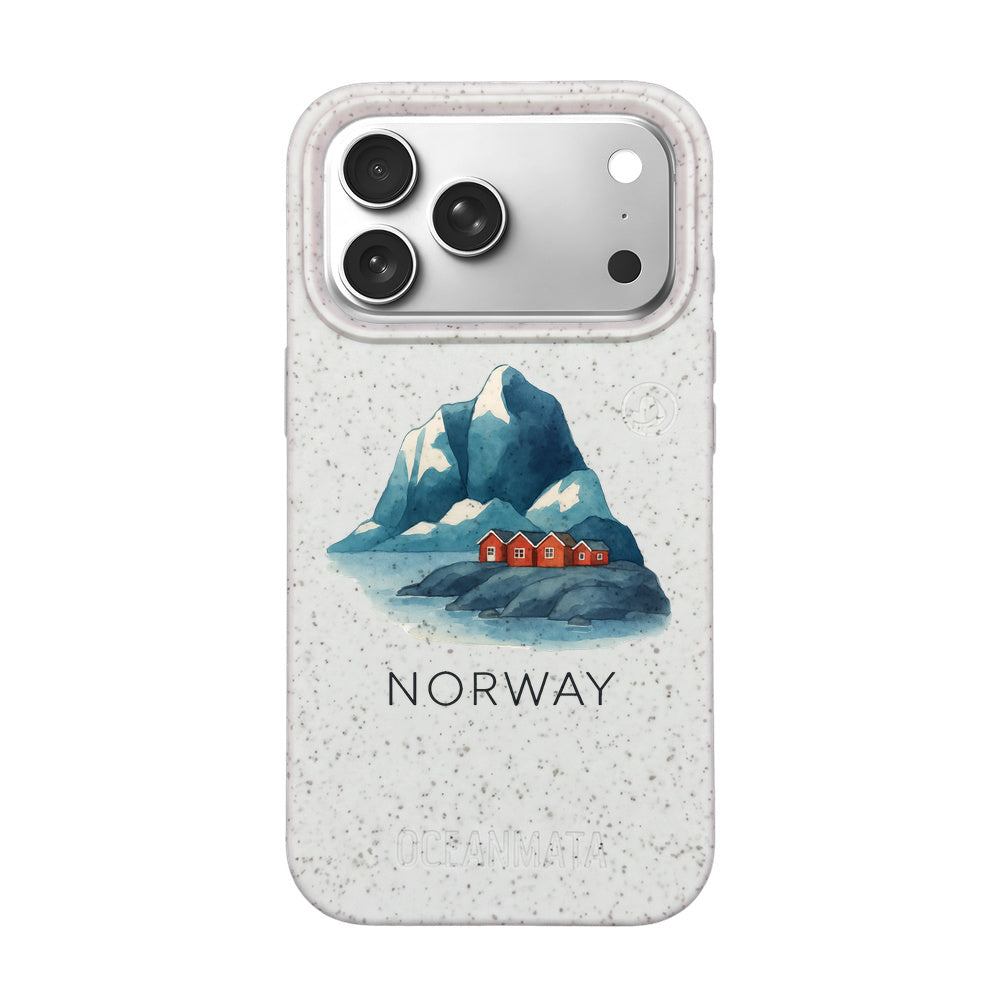 iPhone 18 Pro / 17 Pro Hülle - Norwegen weiß - "Norway" - nachhaltig