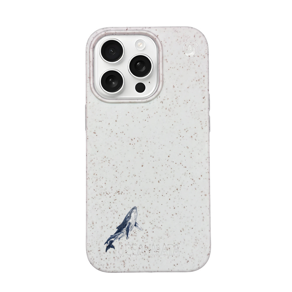 iPhone 16 pro Hülle - Buckelwal weiß - "OceanLullaby" - nachhaltig