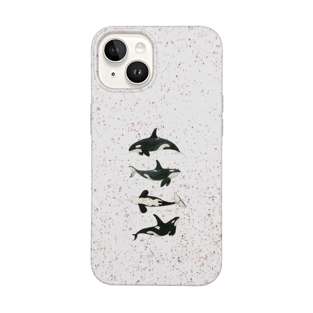 iPhone 14 Hülle - Orca weiß - "OrcaFamily" - nachhaltig