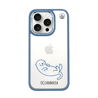iPhone 15 pro hoesje - Otterblauw - duurzaam