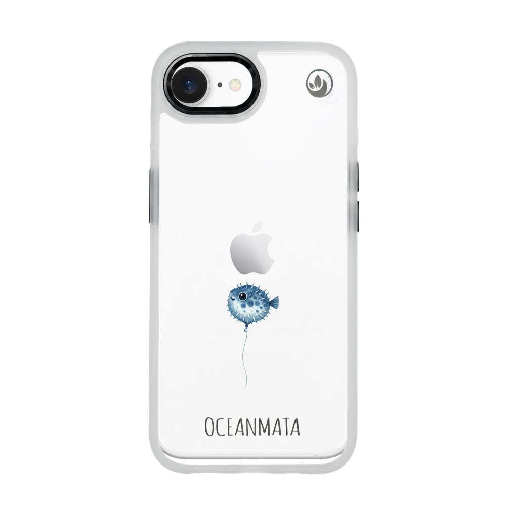 iPhone 16e/17e Hülle - kugelfisch blau - "Pufferfish" - nachhaltig