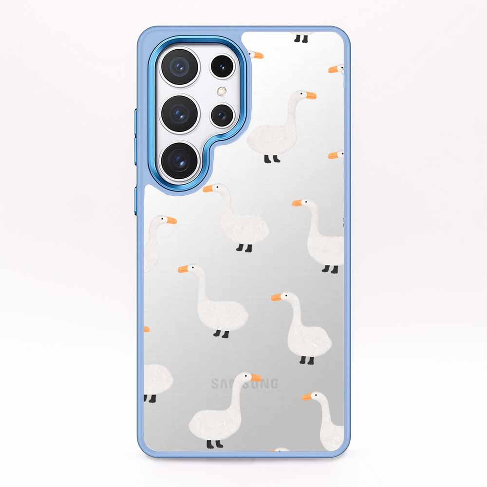 Samsung S25+ Hülle - gans blau - "Goose Fella" - nachhaltig