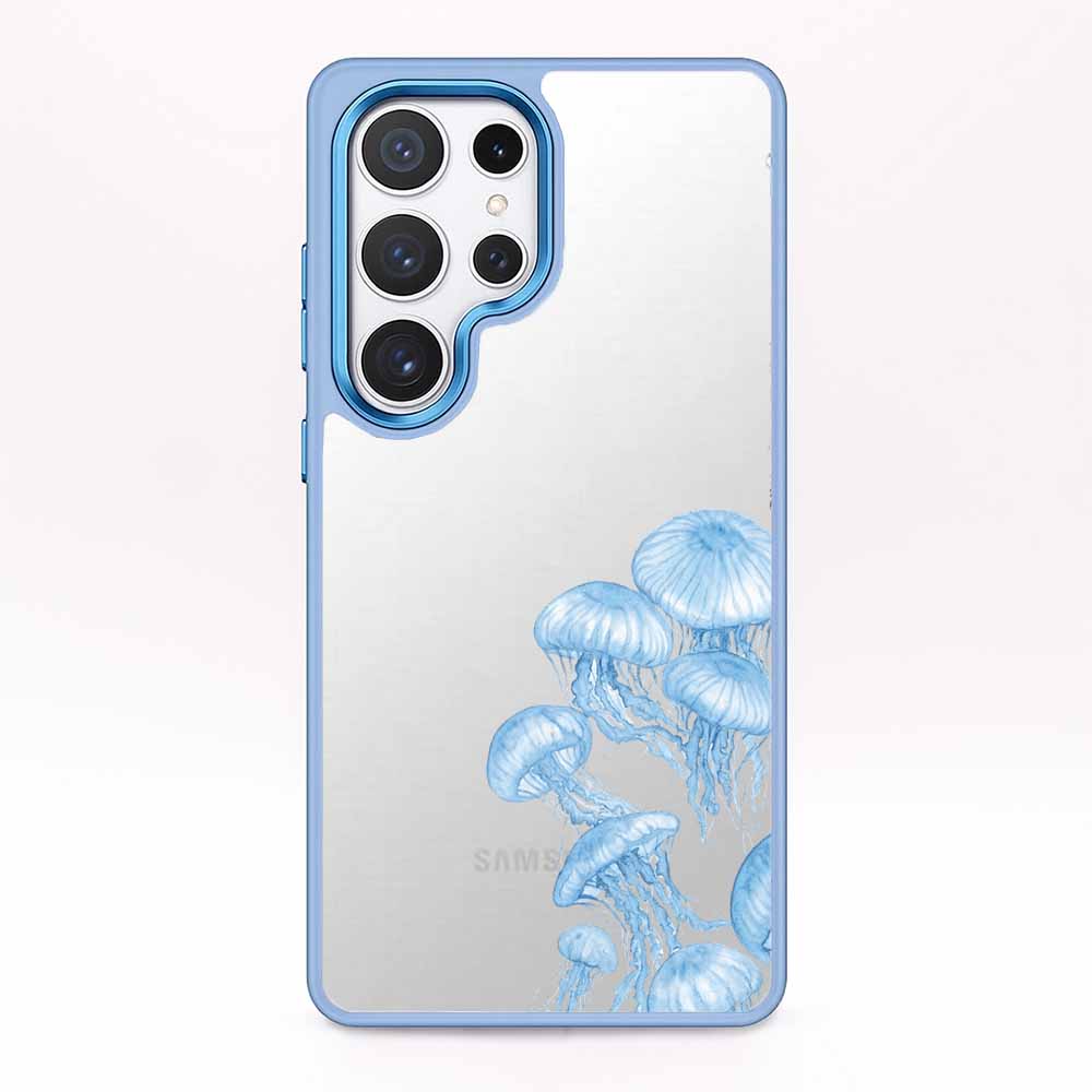 Samsung S24+ Hülle - qualle blau - "Jellies" - nachhaltig