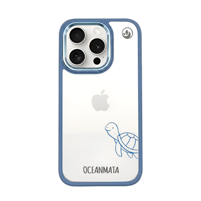iPhone 15 pro hoesje - schildpadblauw - "Schildi" - duurzaam