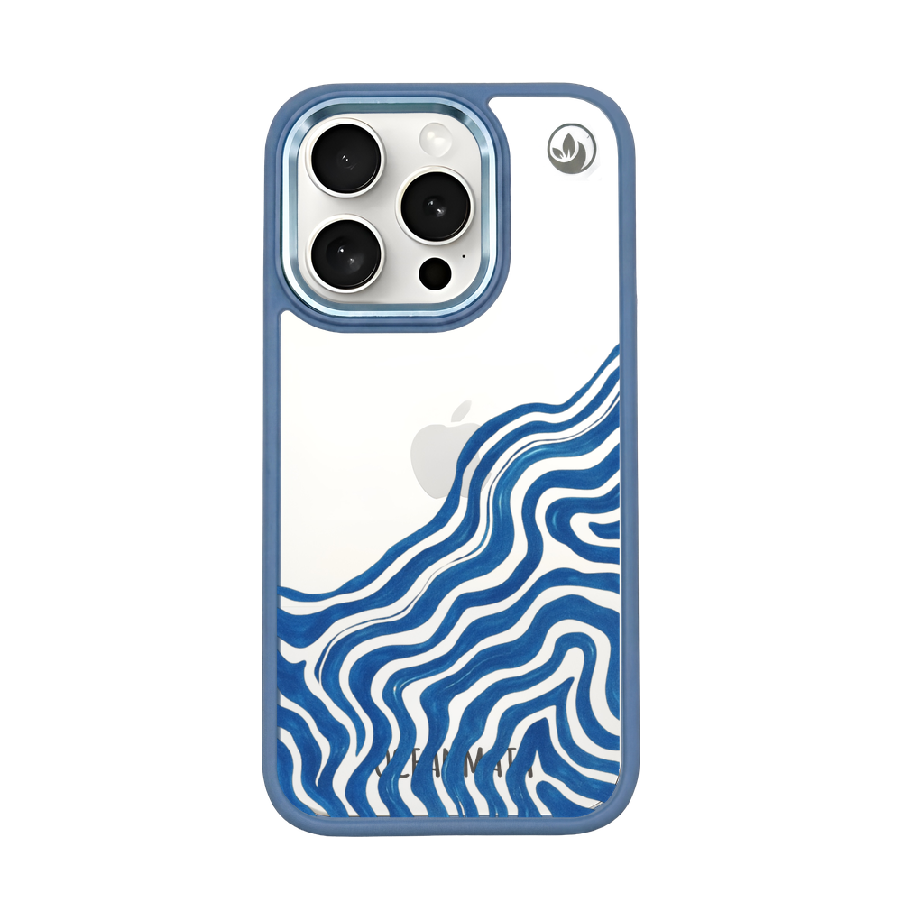 iPhone 15 pro hoesje - abstracte golf - "Summerwave" - duurzaam