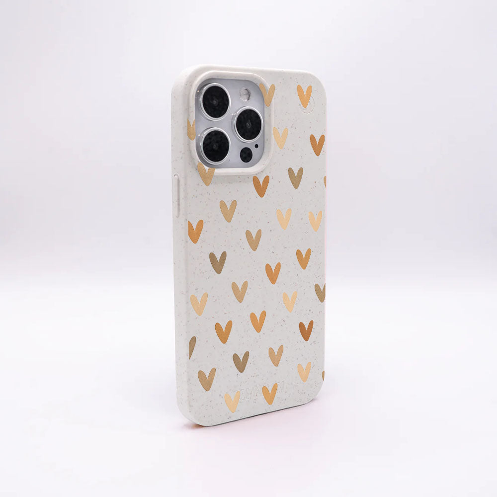 iPhone 16e/17e Hülle - Herz weiß - "AutumnLove" - nachhaltig