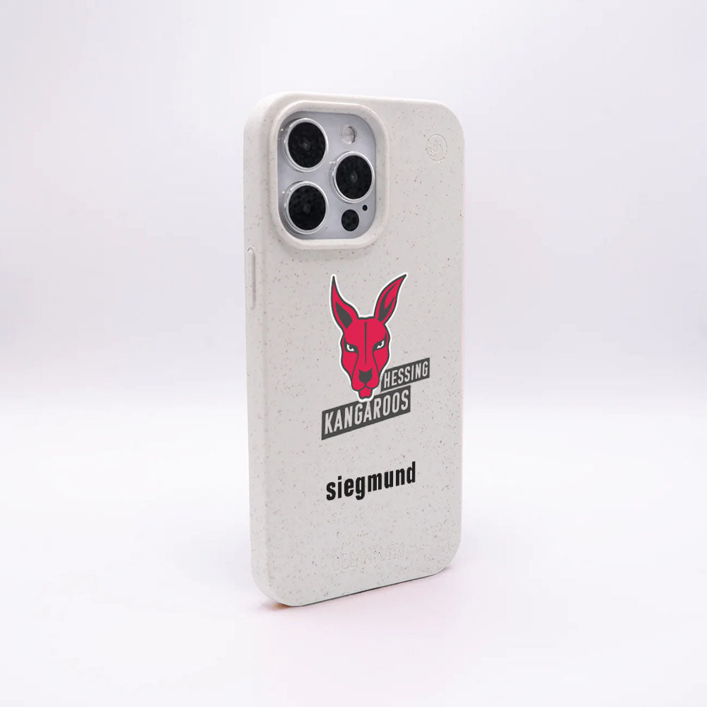 iPhone 13 pro max Hülle - weiß - "Hessing Kangaroos " - nachhaltig