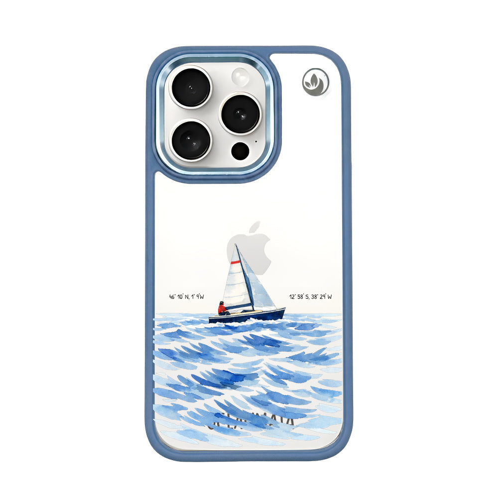iPhone 15 Pro Max Case - Sailing White - "Golden Horizon" - sustainable