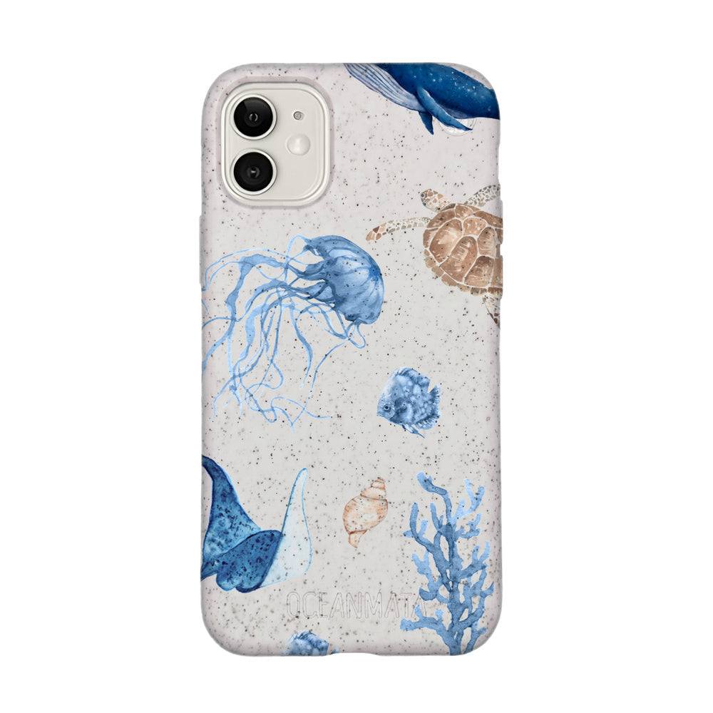 iPhone 11 hoesje - witte schildpad - "Turtle & Friends" - duurzaam
