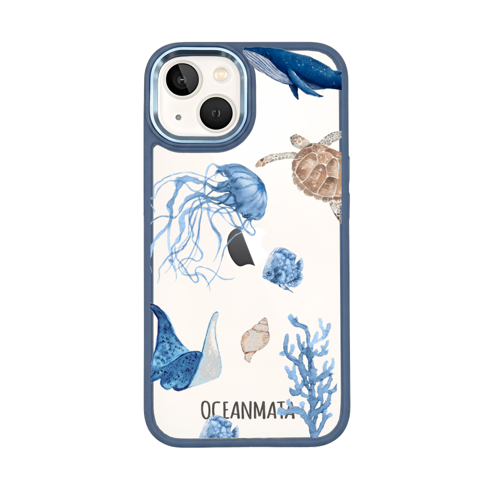 iPhone 13 mini hoesje - witte schildpad - "Turtle & Friends" - duurzaam