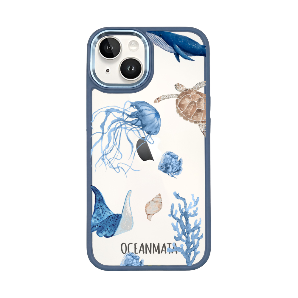 iPhone 14 hoesje - witte schildpad - "Turtle & Friends" - duurzaam
