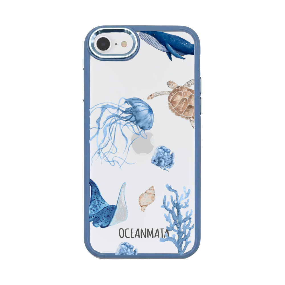 iPhone SE/7/8 hoesje - witte schildpad - "Turtle & Friends" - duurzaam