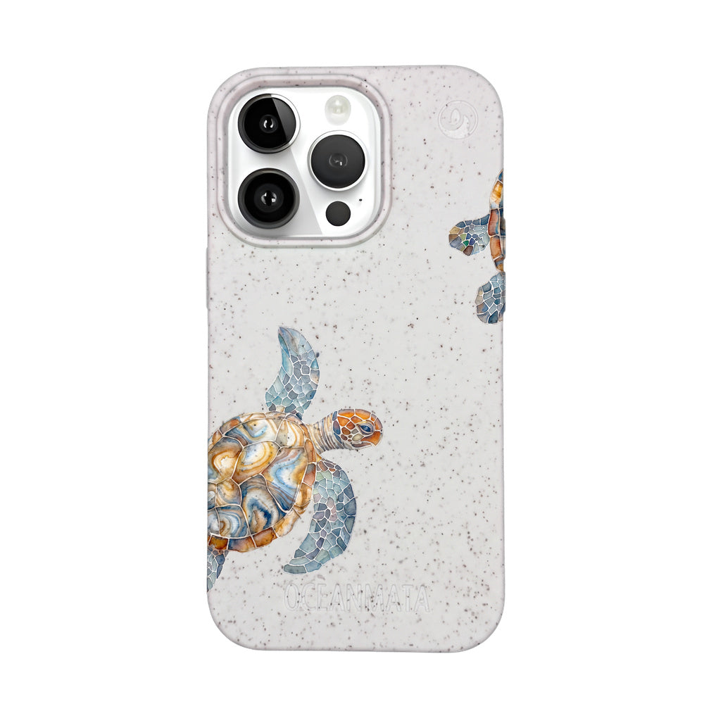 iPhone 14 pro Hülle - Schildkröte weiß - "TurtleGaze" - nachhaltig
