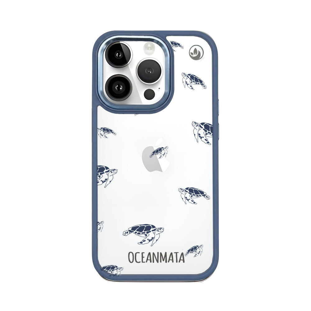 iPhone 14 pro hoesje - schildpaddenblauw - "Turtlino" - duurzaam