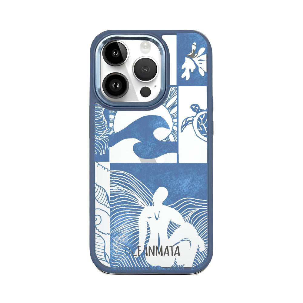 iPhone 14 pro max Hülle - Line Art Ocean - "Waves of Balance" - nachhaltig