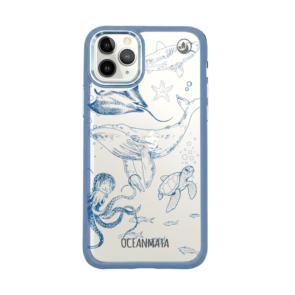 iPhone 11 pro hoesje - walvisblauw - "WhaleLife" - duurzaam