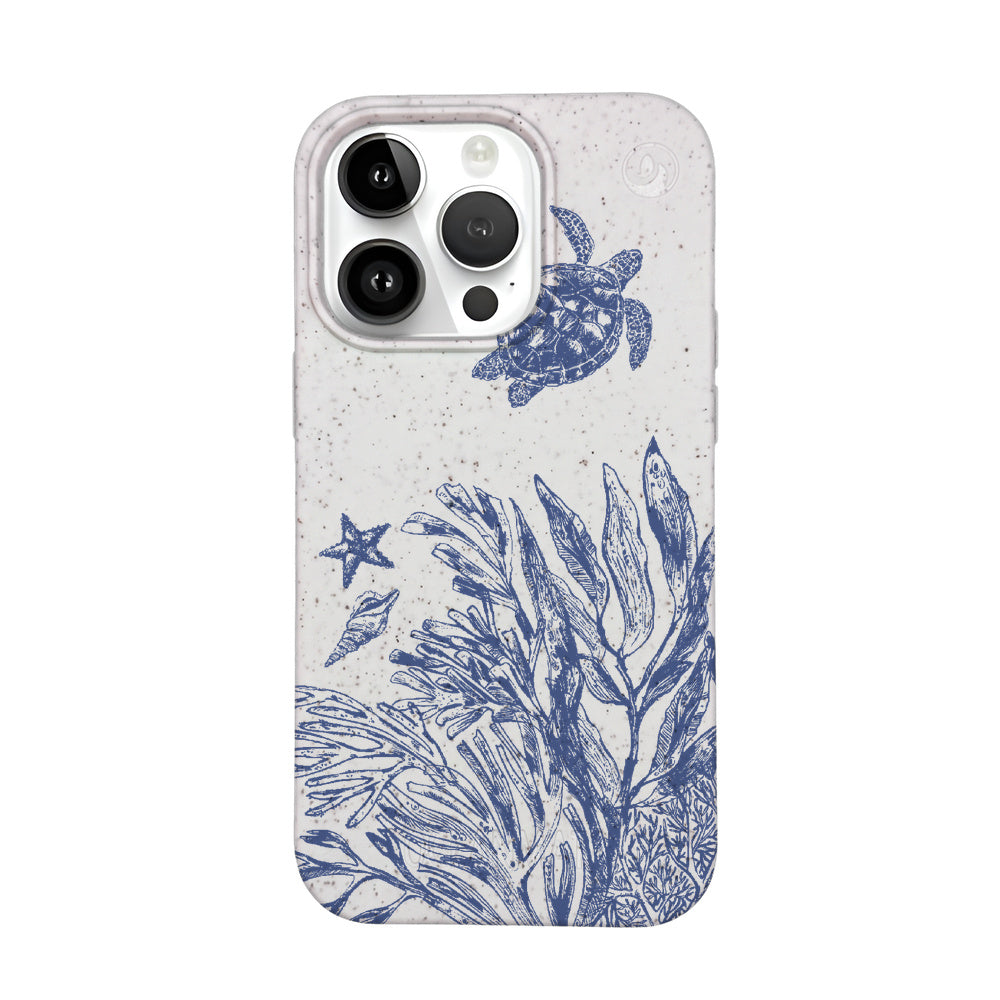 Biologisch abbaubare Handyhülle iPhone 14 pro max Whitesilentwaves — kompostierbar — Vorderseite