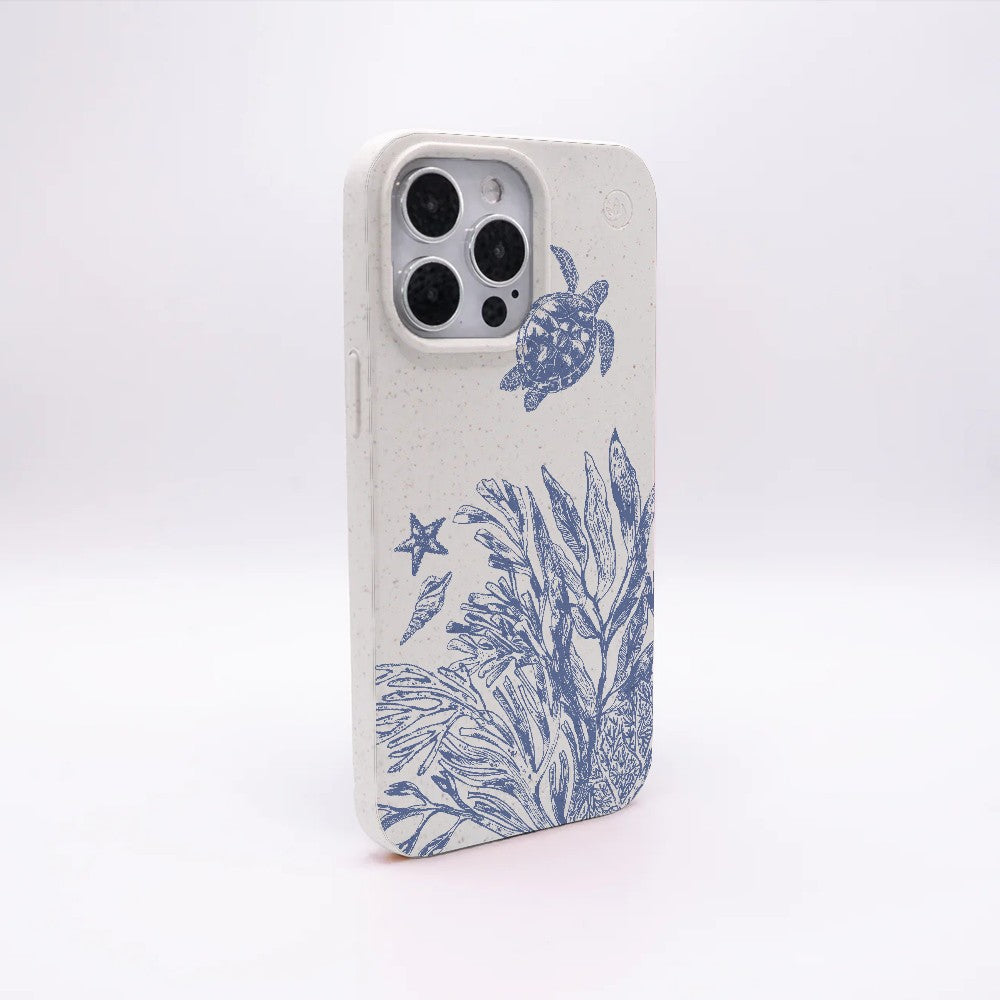 iPhone SE/7/8 Hülle - Schildkröten weiß - "White Silent Waves" - nachhaltig