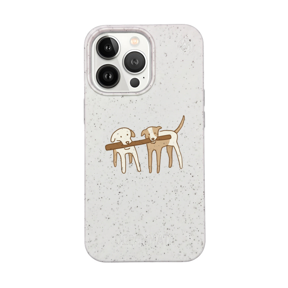 iPhone 13 pro Hülle - Hunde weiß - "Wuff" - nachhaltig