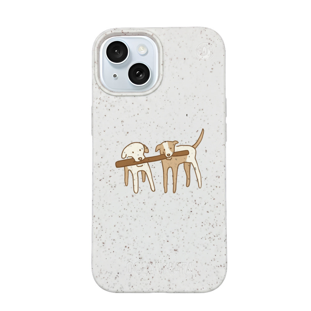 iPhone 15 Hülle - Hunde weiß - "Wuff" - nachhaltig