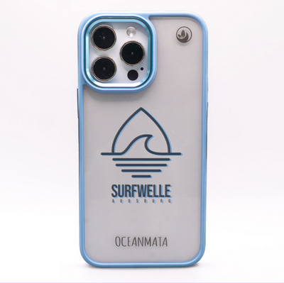 iPhone 13 pro Hülle - Surfwelle blau - "Surfwelle Augsburg" - nachhaltig