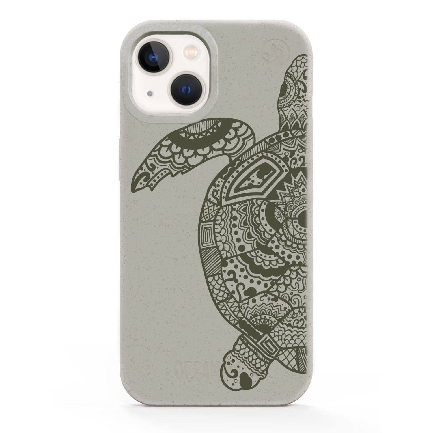 iPhone 13 mini Hülle - beige - "GREEN TURTLE" - nachhaltig