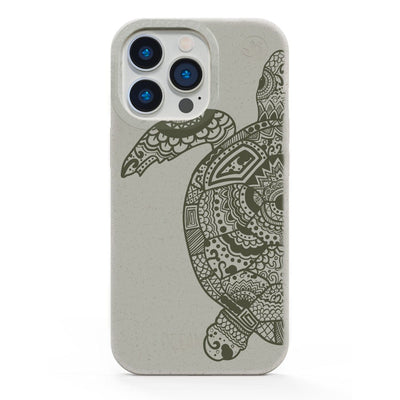 iPhone 17 pro max Hülle - beige - "GREEN TURTLE" - nachhaltig