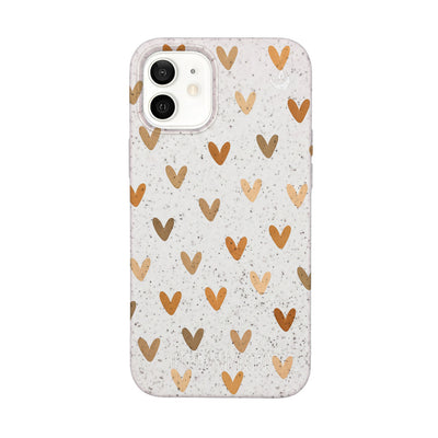 iPhone 12 mini Case - White Heart - "AutumnLove" - Sustainable
