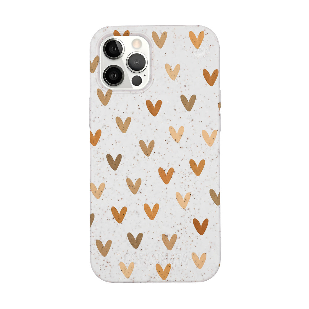 iPhone 12 pro / iPhone 12 Hülle - Herz weiß - "AutumnLove" - nachhaltig