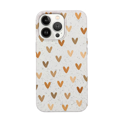 iPhone 13 pro Hülle - Herz weiß - "AutumnLove" - nachhaltig