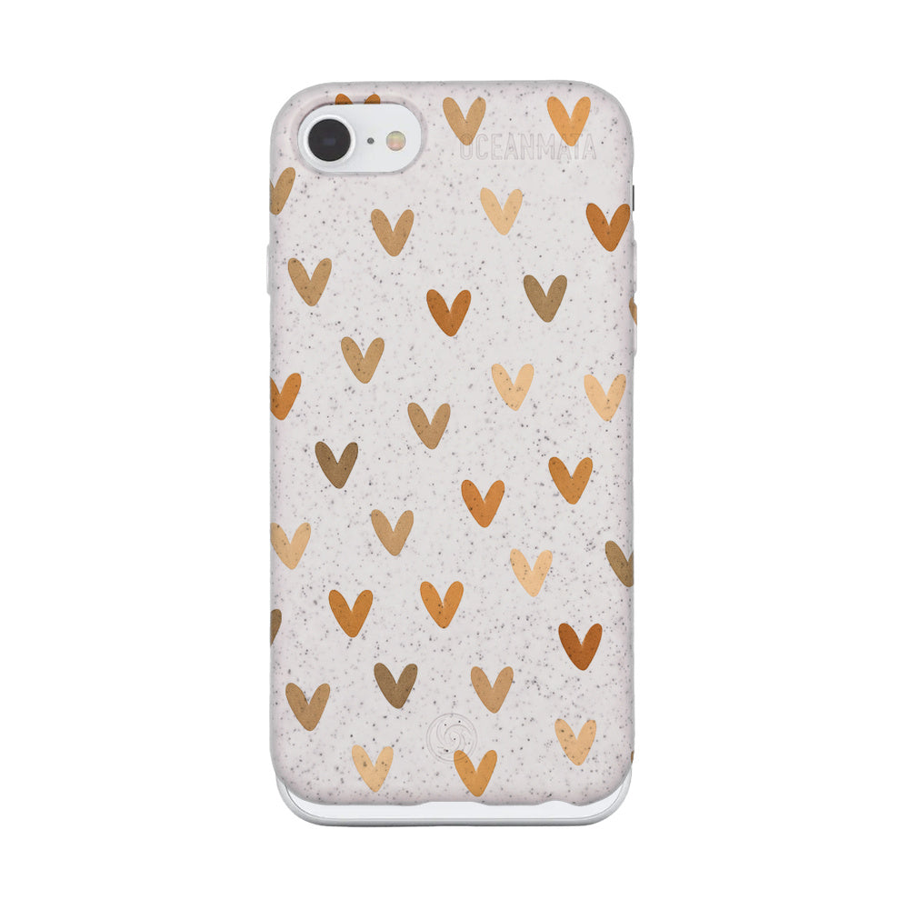iPhone SE/7/8 Hülle - Herz weiß - "AutumnLove" - nachhaltig