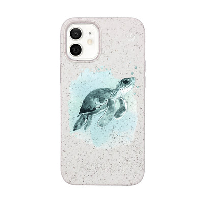 iPhone 12 mini Hülle - Schildkröte grün - "Baby Turtle" - nachhaltig