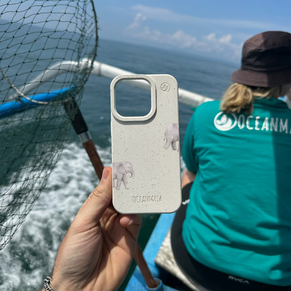 iPhone 17 pro Hülle - Elefant weiß - "Ele-Fant" - nachhaltig