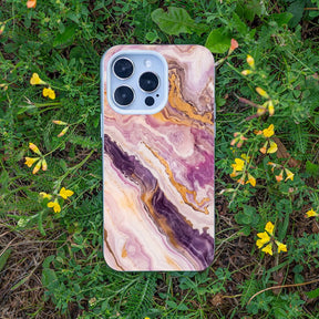 iPhone 13 mini Hülle - Marmor pink - "PinkMarble" - nachhaltig