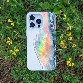 iPhone 11 Hülle - Regenbogen Welle weiß - "WaveOfPride" - nachhaltig