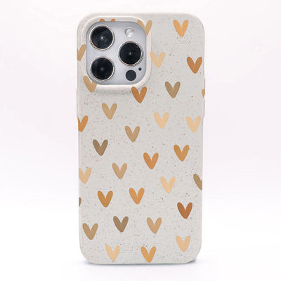 iPhone 14 Pro Max Case - Heart White - "AutumnLove" - sustainable