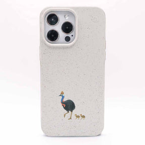 iPhone 12 pro / iPhone 12 Hülle - Cassowary weiß - "CassowaryStroll" - nachhaltig