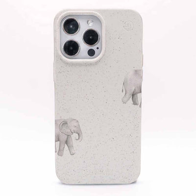 iPhone 15 Hülle - Elefant weiß - "Ele-Fant" - nachhaltig