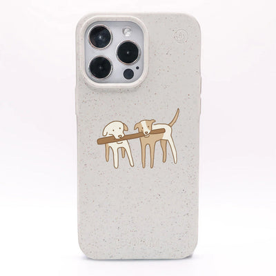 iPhone 12 pro / iPhone 12 Hülle - Hunde weiß - "Wuff" - nachhaltig