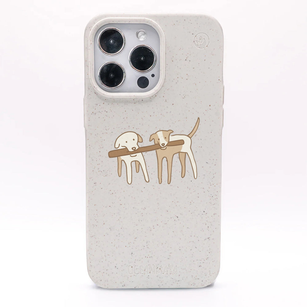 iPhone 13 pro Hülle - Hunde weiß - "Wuff" - nachhaltig