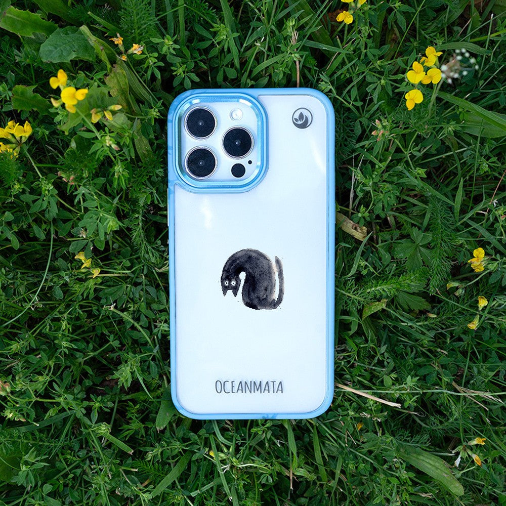 Nachhaltige Handyhülle iPhone 16 pro max Blackcat aus Ocean Plastic — Bonus
