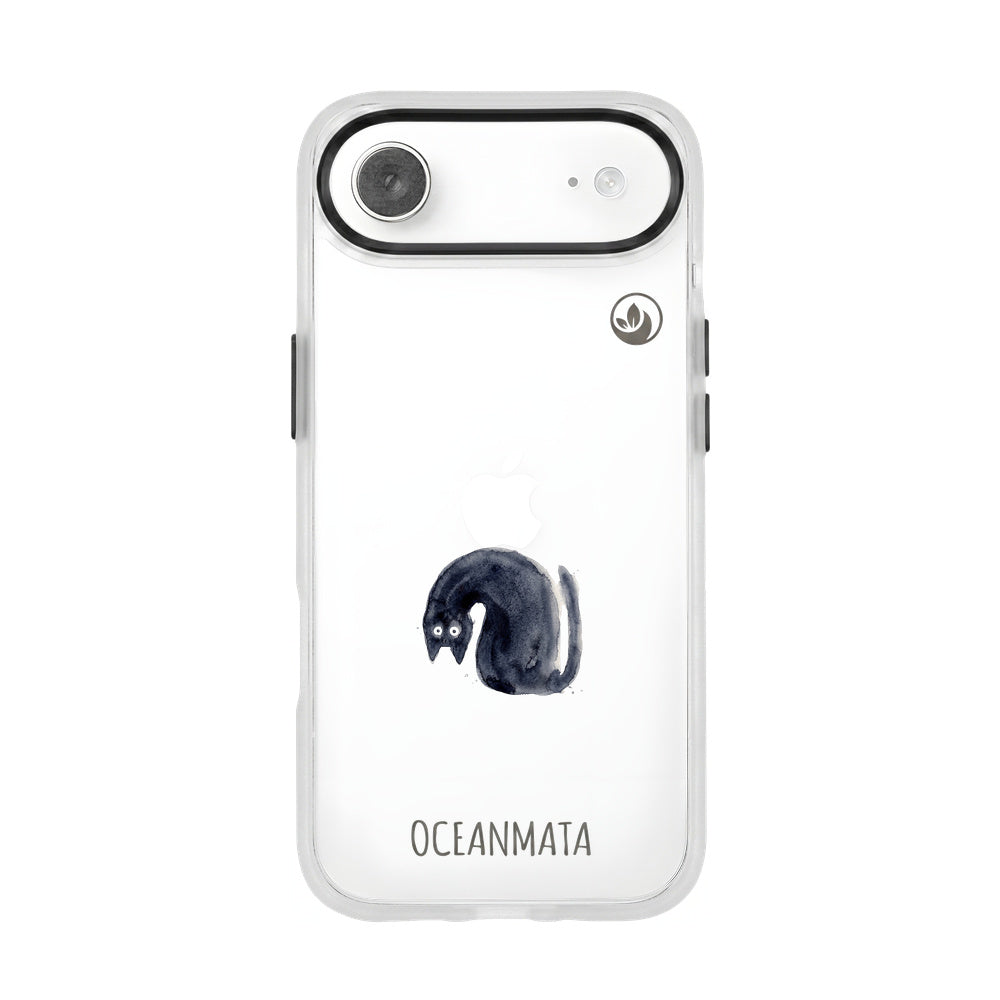 Nachhaltige Handyhülle iPhone 17 Air Blackcat aus Ocean Plastic — Vorderseite